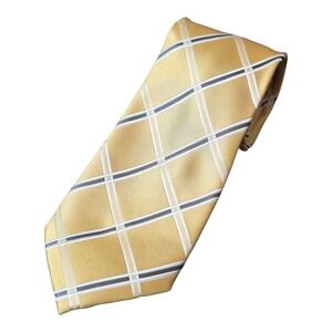 Donald J. Trump Signature Collection 100% Silk Tie Yellow Plaid 62" x 3.5"